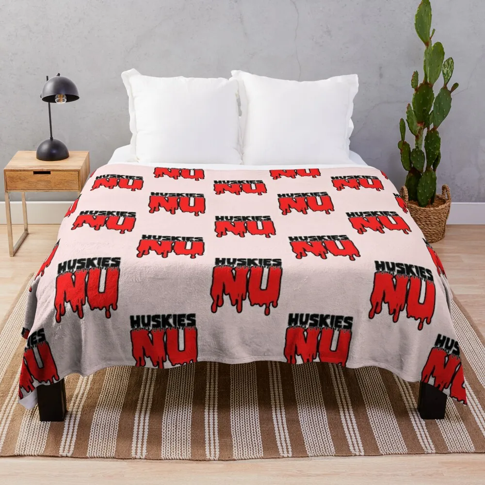 

northeastern huskies drip Throw Blanket Polar Blankets For Sofas Giant Sofa wednesday Blankets