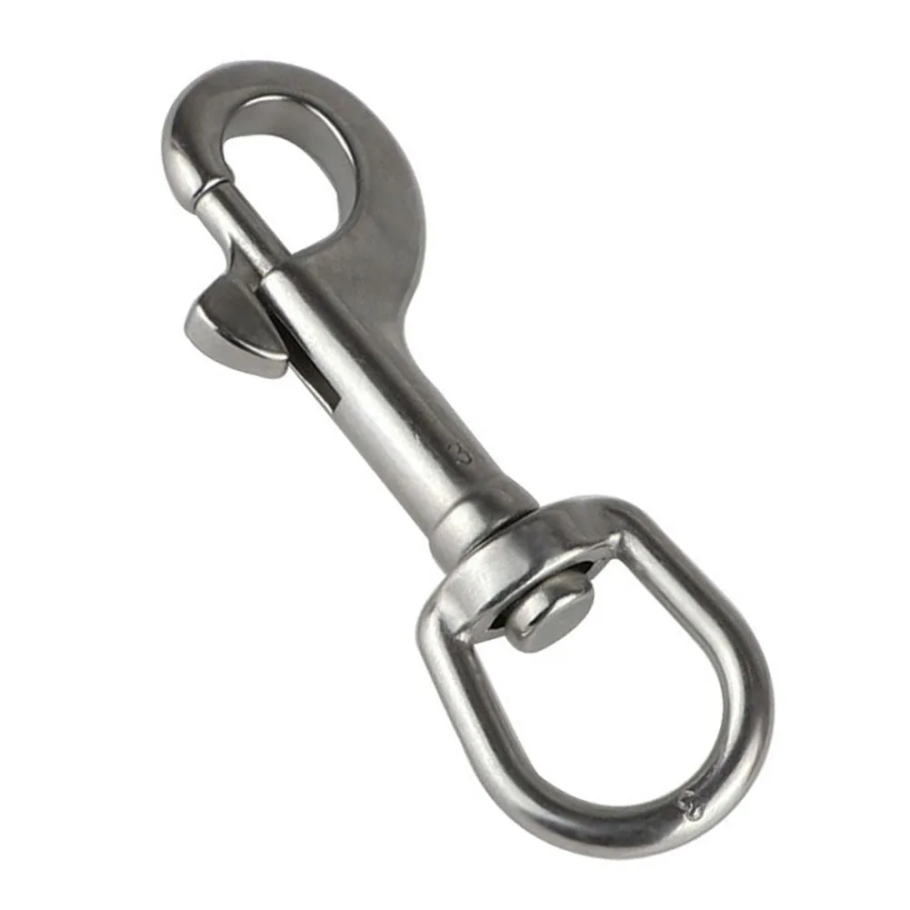 1PC 316 Stainless Steel Swivel Eye Bolt Spring Snap Hook 65/72/82/91/100/126mm Marine Diving D Ring Snap Hooks With Swivel