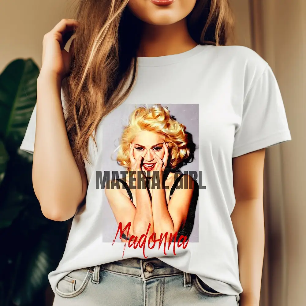Materiale Ragazza Vintage T Shirt Madonna Classic Album Ispirato Tour Music Merch Heavyweight Comfort Colors