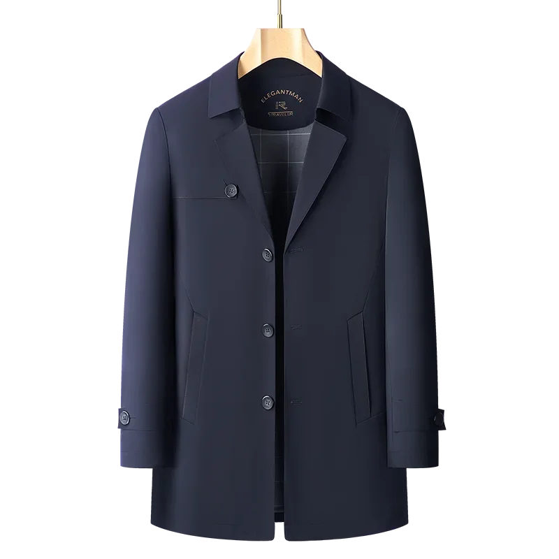 Autumn Men Trench Coat Casual Fashion Business British Girdling Jacket Trend Versatile Slim Male Suit Windbreaker Streetwear New