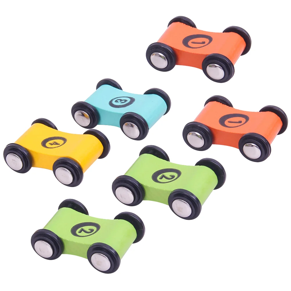 

6pcs Simulated Racing Car Wooden Model Infant Mini Children Gift Cognitive Toys Vehicles Board Game for Children Baby (Random