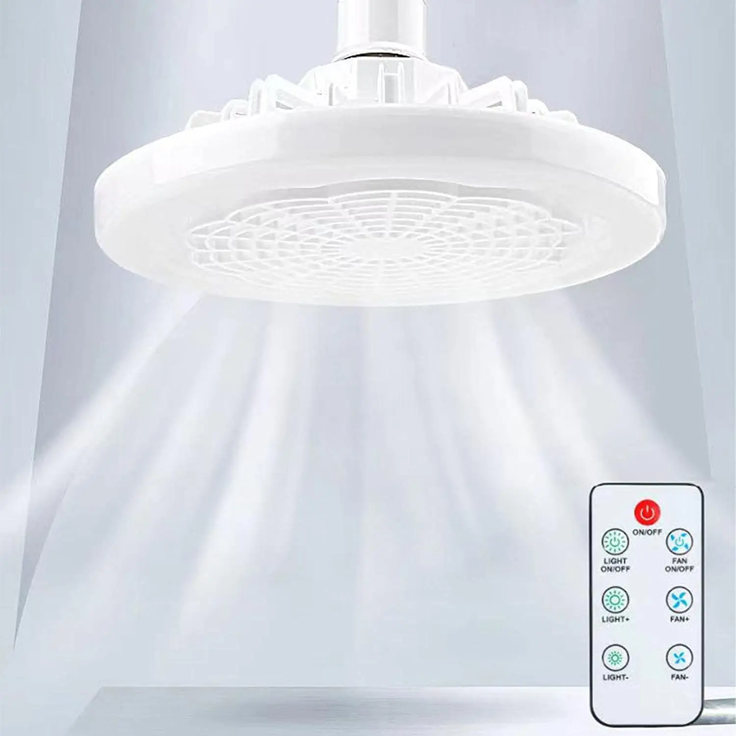 

E27 Ceiling Fan Lamp 5 Blades With Led Light And Remote Control Chandelier Silent Sealing Fan For Bedroom Home Roof Lighting