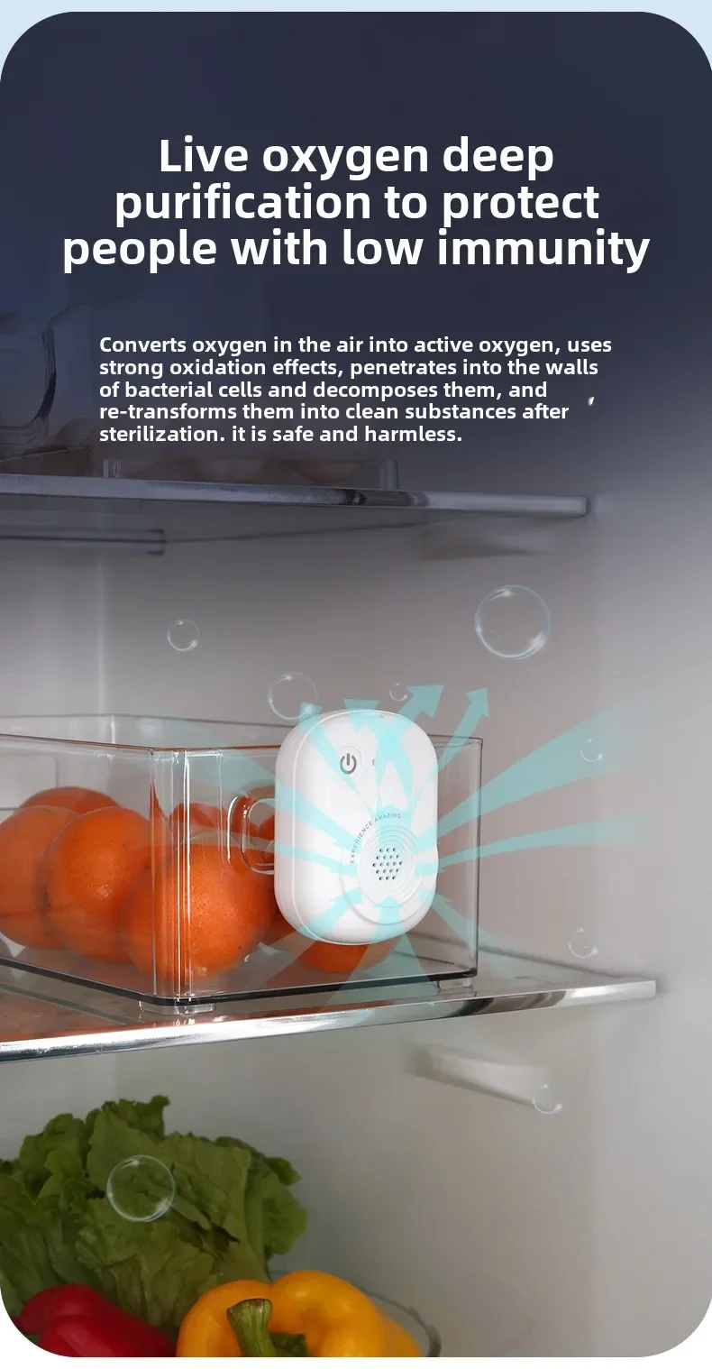 Ozongenerator 20 mg Mini-Luftreiniger, tragbarer Luftreiniger für Kühlschränke, Schränke, Koffer, Badezimmer und Lagerschränke – Detail 3