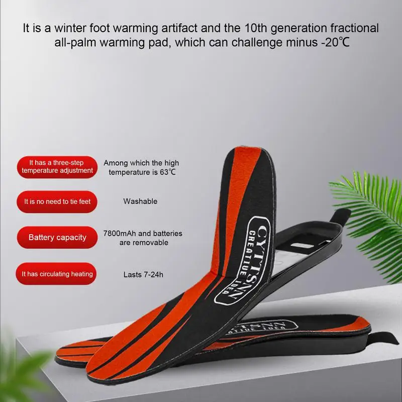 Heated Insoles Rechargeable Remote Controlled Heating Insoles 3-speed Heating Shoes Pads With Remote Control 3900mAh