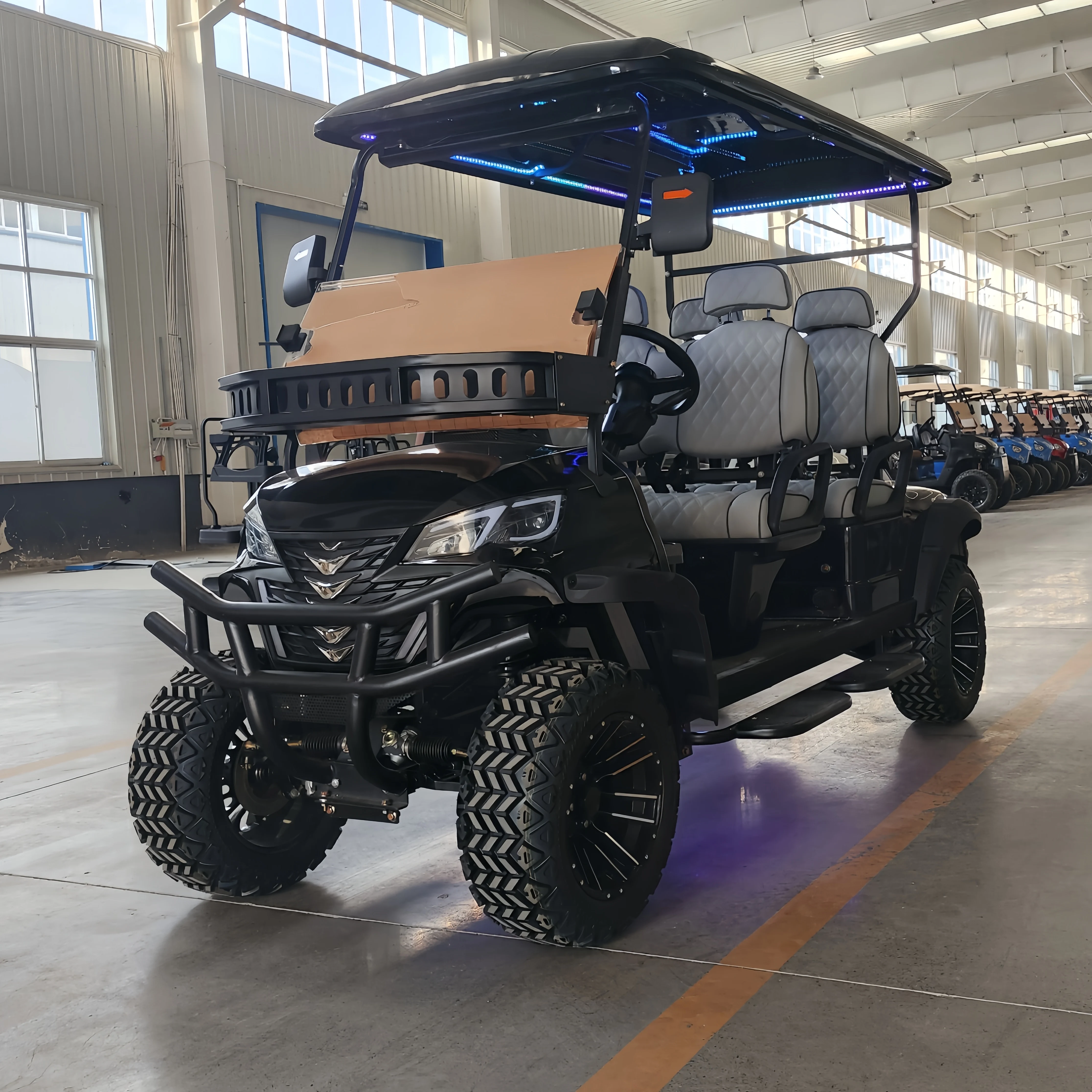 Lifted 2+2 seater Electric Golf Cart with Bumper Body Color Seat Color Off-road Buggy