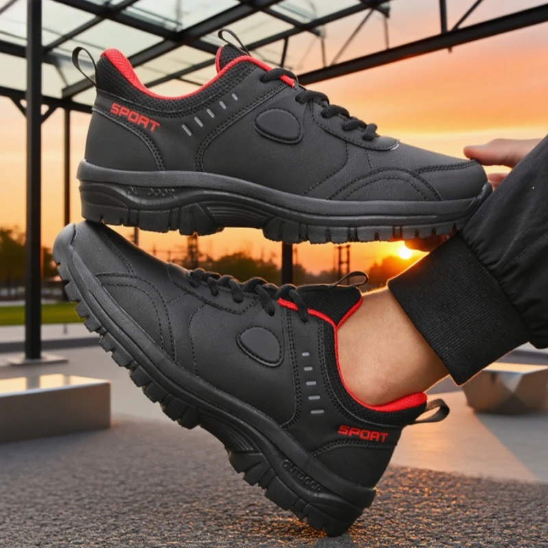 Men's Hiking Shoes Outdoor Camping Waterproof Wear-resistant Work Shoes Anti Slip Breathable Lace Up Training Men's Sneakers