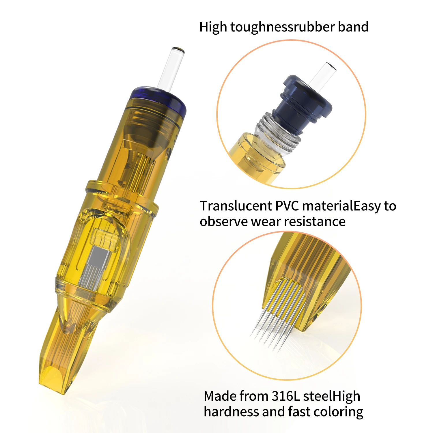 10pcs Yellow Dragonfly Tattoo Cartridge Needle 1 3 5 7 9 11 13 14 15 RL RM RS M1 For Tattoo Machine Pen Needle Accessories 2