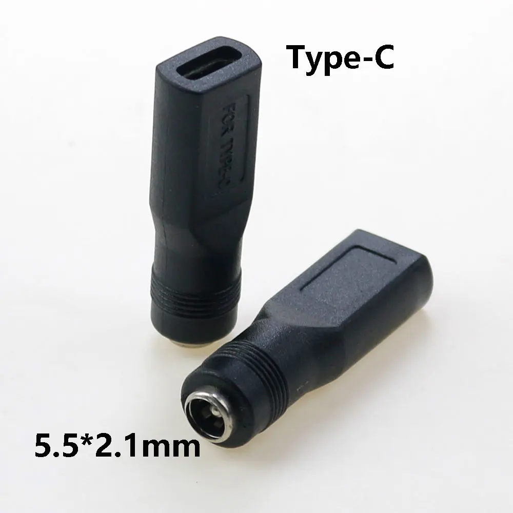 노트북 PC용 암-마이크로 USB C 타입 수 5 핀 DC 전원 플러그, 180 도 커넥터 어댑터, 5.5x2.1mm, 4.8x1.7mm, 1 개