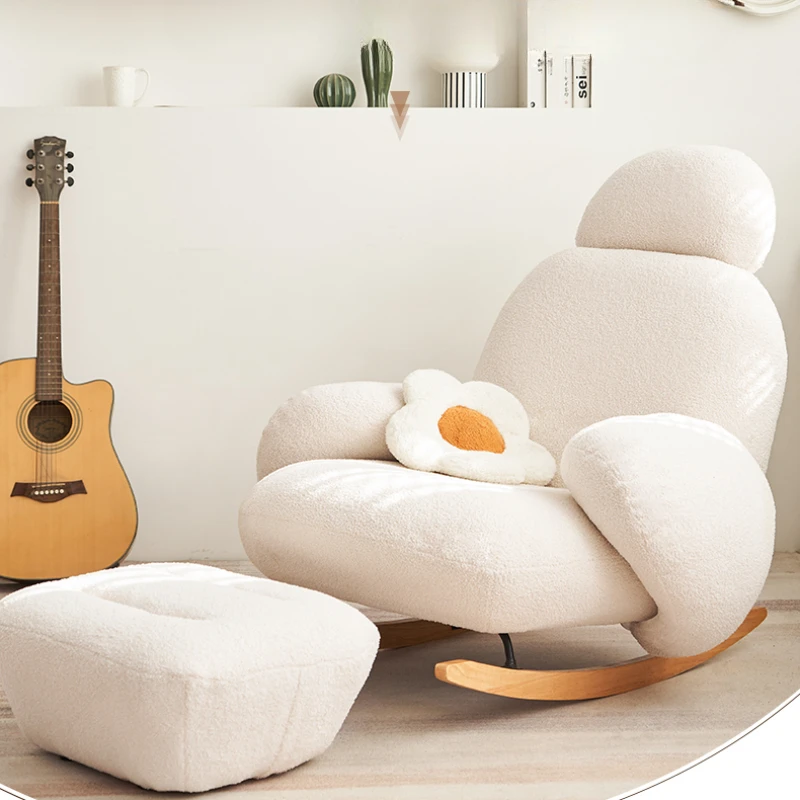 

Lounge Vanity Office Living Room Chairs Rocking Lazy White Living Room Chairs Designer Woonkamer Stoelen Home Furniture RR50OC