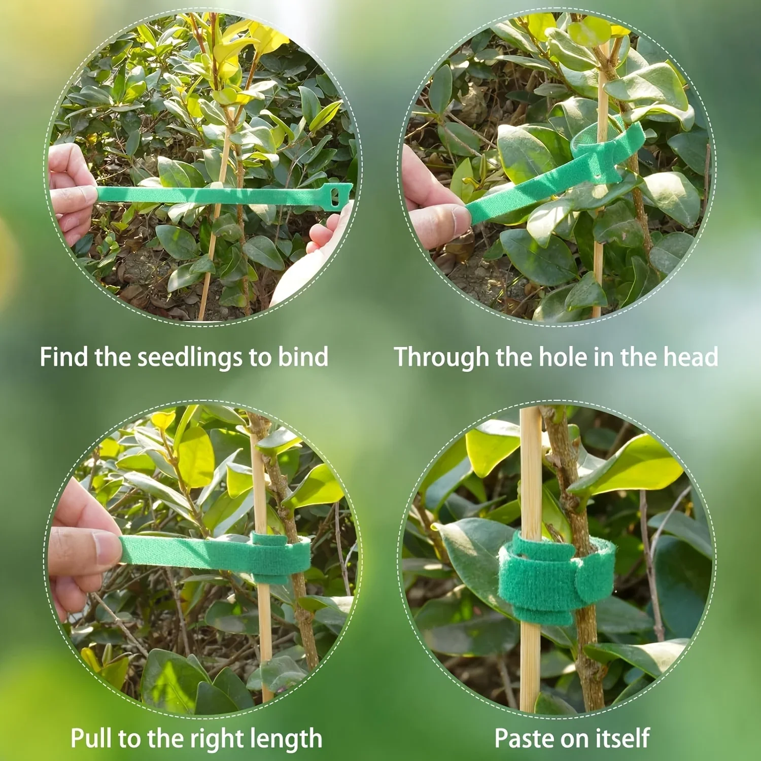 100 Reusable 6-inch Anti-slip Nylon Plant Ties with Velcro Buckles for Climbing Plants