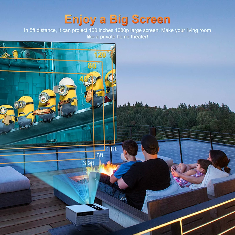 Xnano X6 New Product Projectors Full HD 1080P 380 ANSI Lumens Video Home Theater Android 13 5G WiFi BT5.2 LED Beam Projector