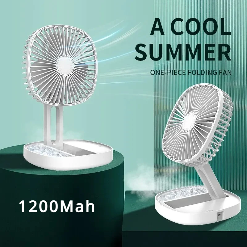 Desktop Wall Mounted Mini  Electric Fan USB Rechargeable Foldable Air conditioner Summer Camping 1200Mah Portable Small Fans