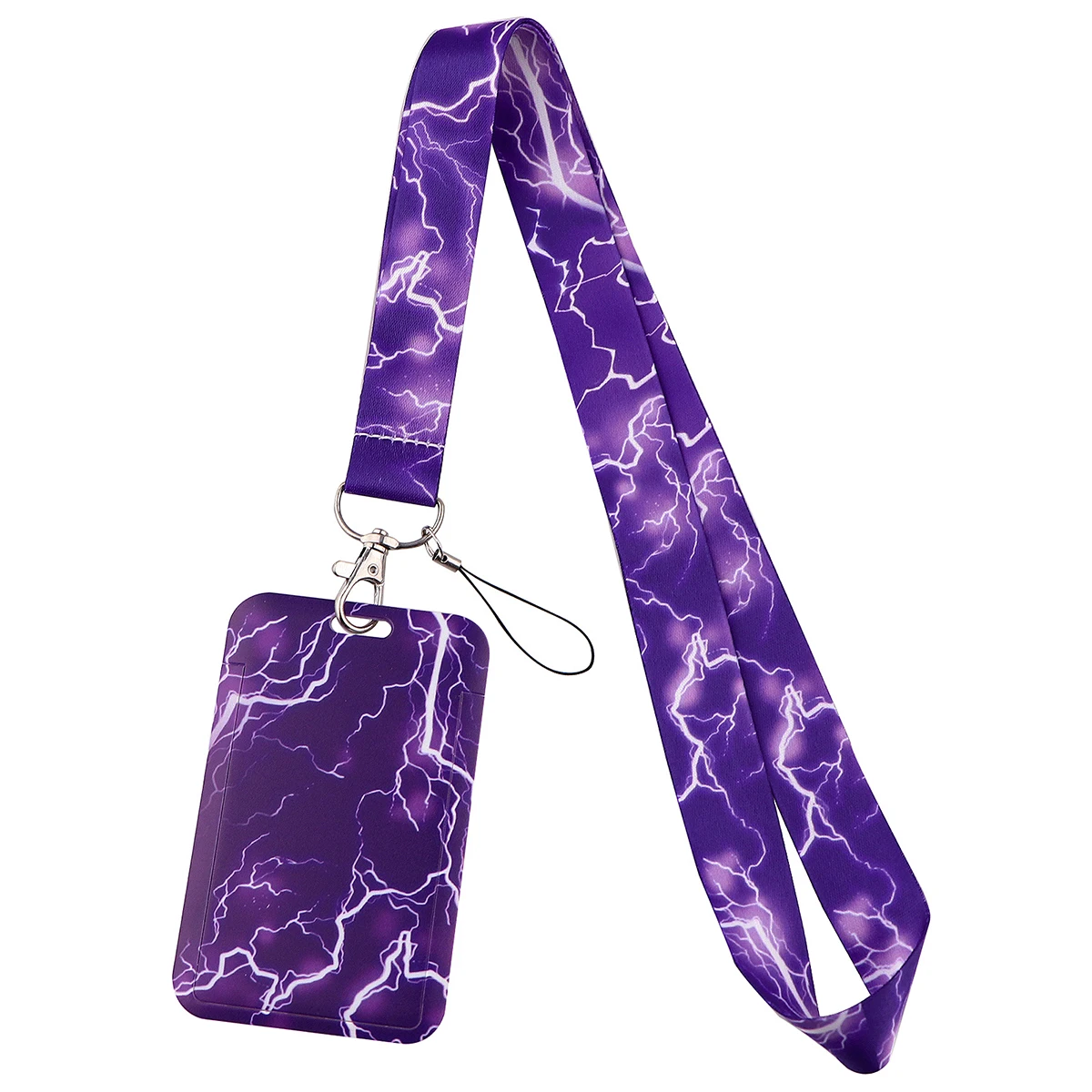 Lightning Purple Lanyards Key Neck Strap ID Badge Holder Keychain Key ...