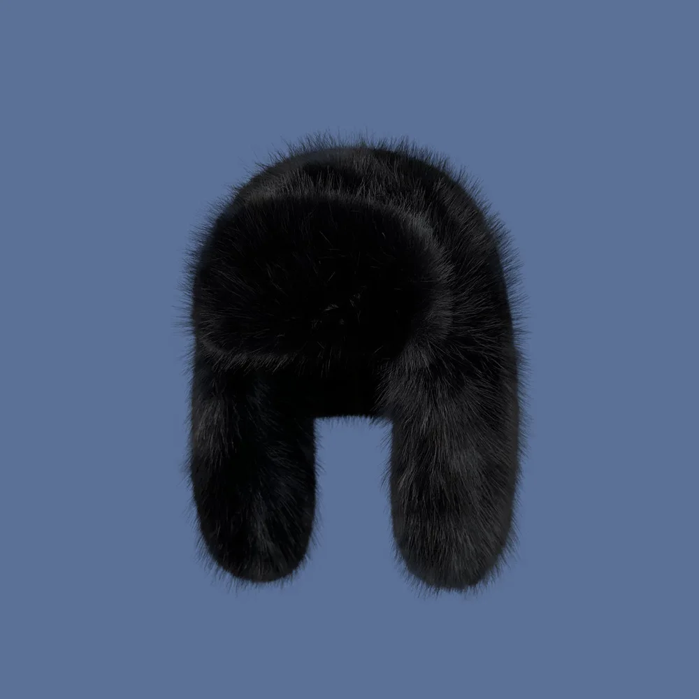 Winter Imitation Sable Plush Hat Women Outdoor Cycling Lei Feng Hat Thickened Windproof Ear Protection Warm
