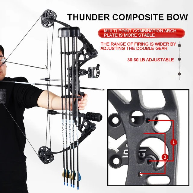 Hunting Bow Adult Compound Bow 1 Set 30-60 Pounds Archery Compound Bow  Pulley Bow Fishing Bow Shooting Hunting Accesso Pulley - AliExpress