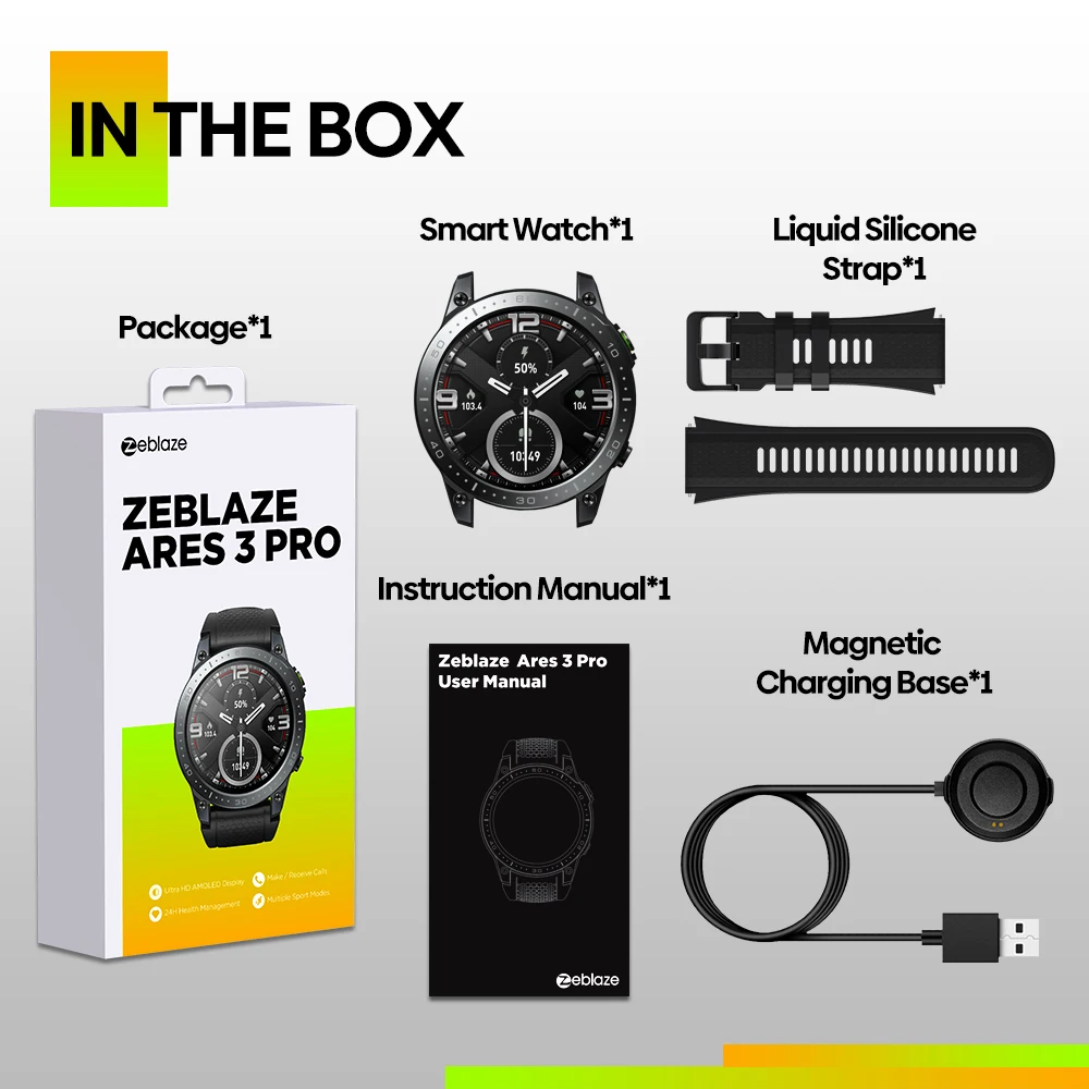 Zeblaze Ares 3 Pro Smart Watch Rugged Voice Calling 3 ATM Smartwatch images - 6