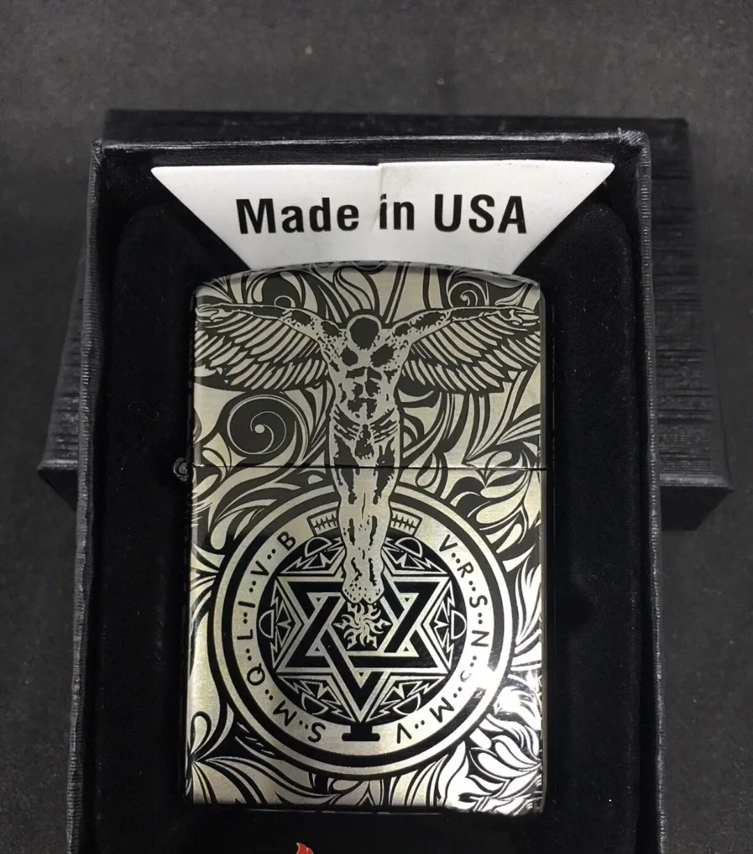 Accendino Zippo 5D Angel Pentagram Storm Lighter Collection In Box