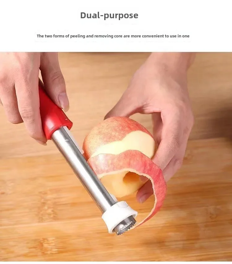 2025 New 2 in 1 Apple Peeler Telescopic Stainless Steel Apple Core Remover Fruit Corer Apple Seed Remover Kitchen Gadgets Tool