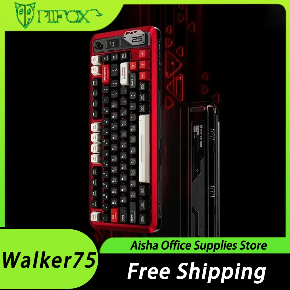

PIIFOX Walker75 Mechanical Keyboard Aluminium Alloy Tri Mode Wireless Gaming Keyboard FPS RGB Smart Screen PC Gamer Accessories