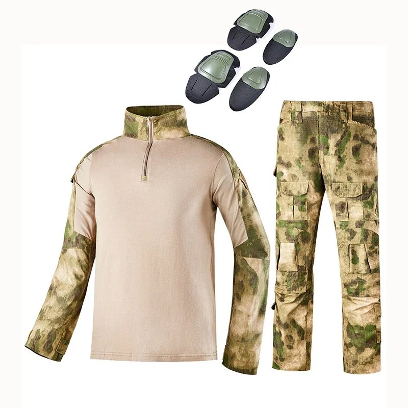 Tactical Uniforms Men Rip-stop Camouflage Hunting Clothing Sets Training Hiking ClimbingSecurity Suits Hunt Clothes S-5XL