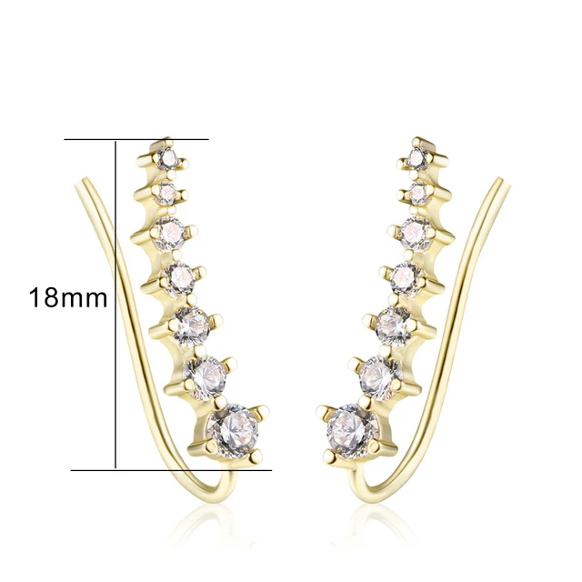Boucles d'oreilles longues en Zircon pour femmes, crochet, Clip, ensemble à quatre dents, escalade, manchette, bijoux à la mode, cadeaux, E527