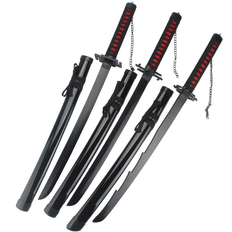 80cm Anime Bleach Katana Swords Kurosaki Ichigo Ninja Blade Cosplay Prop Wooden Anime Katana  Zangetsu Decorative 6