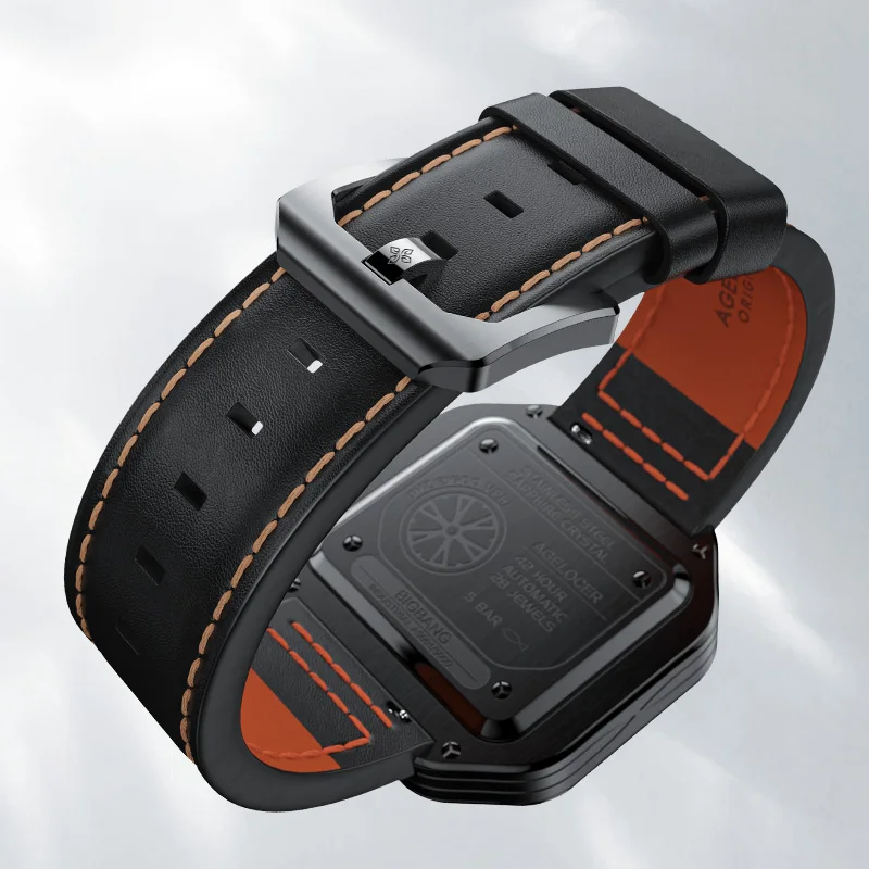 AGELOCER Original Racing Watch Men's Square Luminous Skeleton