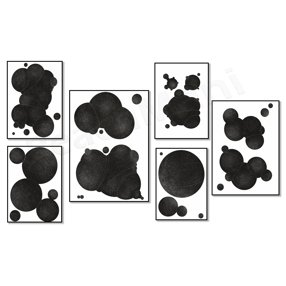 black and white, universe, planets, quantum physics, abstract art, ecology, physical chemistry poster canvas office wall decor