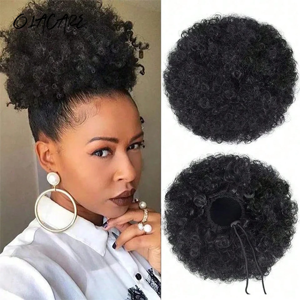 Synthetic Curly Afro Hair Bun Extension for Women