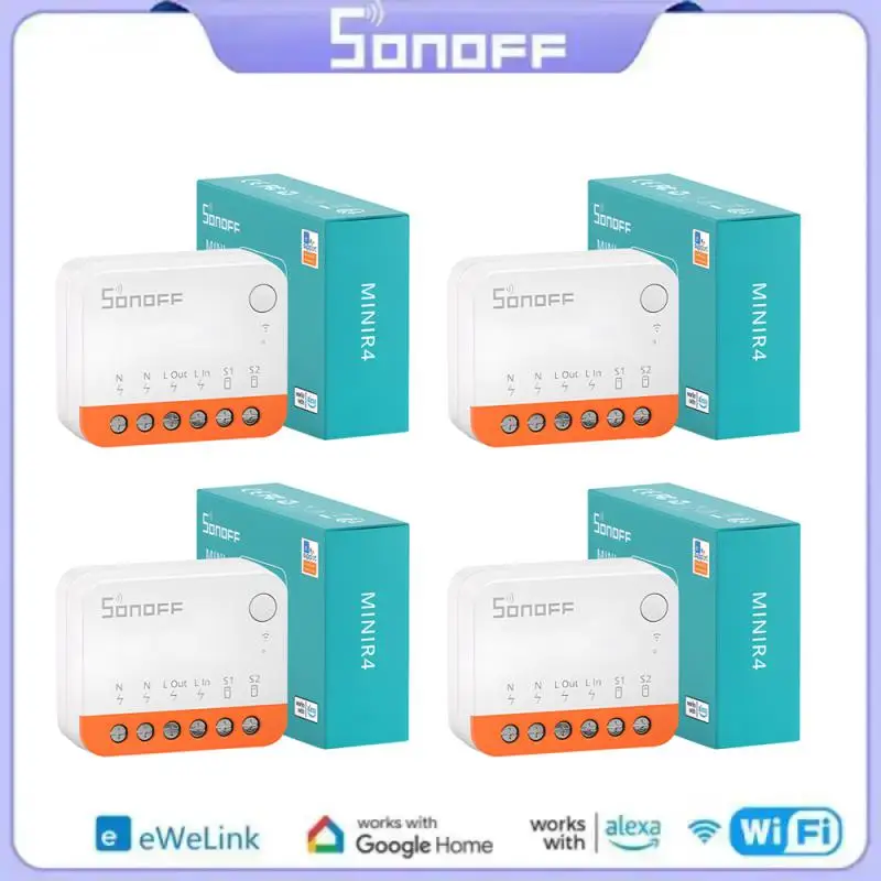 

Смарт-выключатель SONOFF MINIR4 с поддержкой Wi-Fi, 10 А