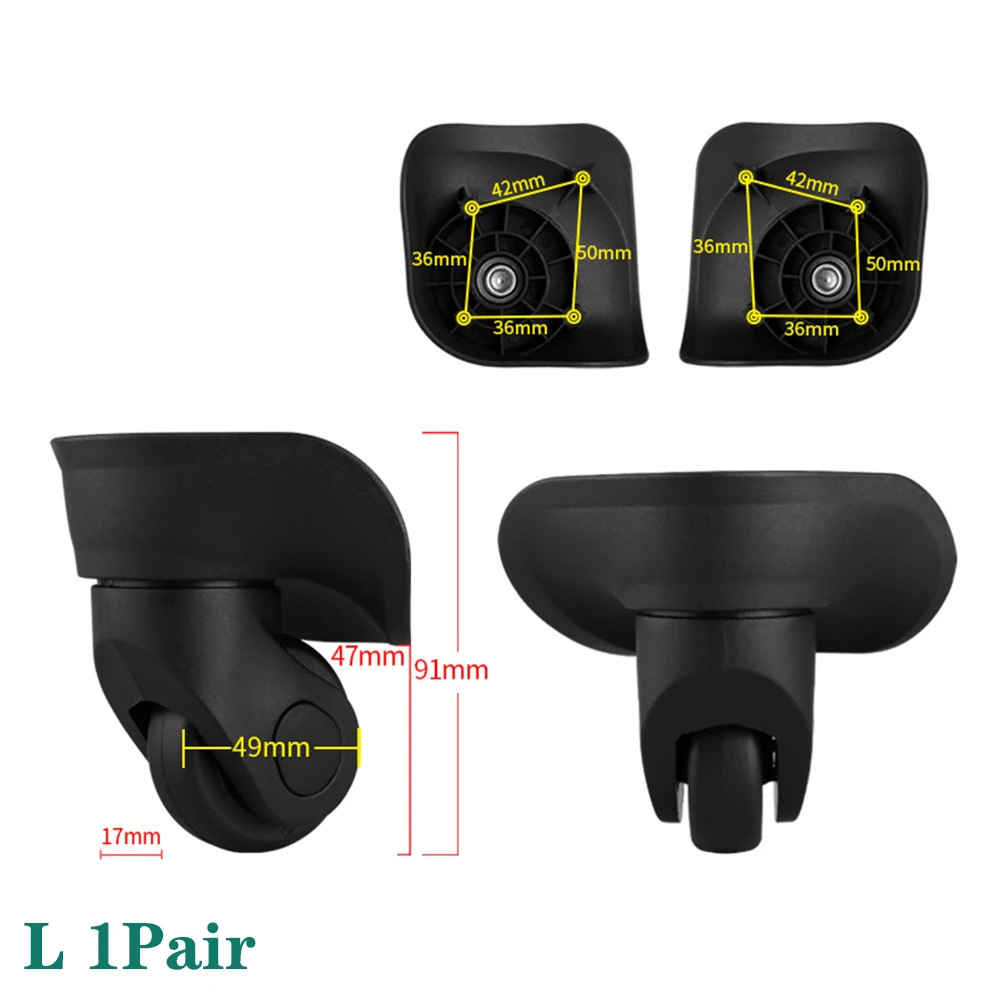 2PCS WX041 Suitcase Universal Wheel Replacement Suitcase Rotating Silent Shock Absorbing Wheel Accessories  Wheels Casters