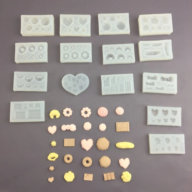 

Силиконовая форма для пончиков, искусственный торт, мини-формы для печенья, хлеба, печенья, смолы, миниатюрные формы для хлеба,