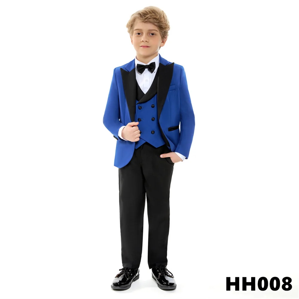 Boys Suit 4 Piece Suit - Stylish Tuxedo Jacket, Pants and Vest for Party Celebration Formal Event Handmade Customized Suit Suit