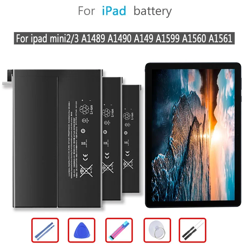 

Аккумулятор mini23 6471 мАч для Apple iPad mini2/3 mini2 mini3 A1489 A1490 A149 A1599 A1560 A1561