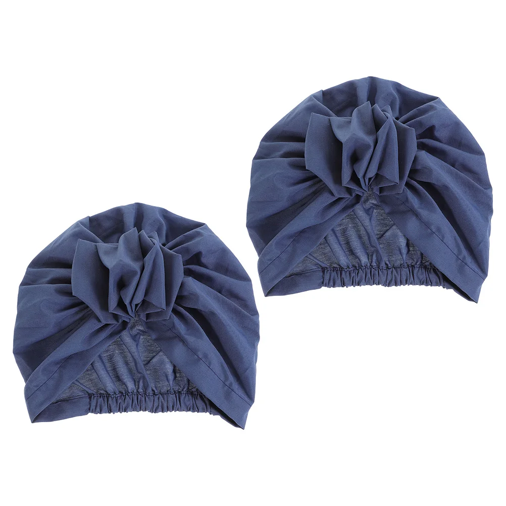 

2pcs Turban Caps Bonnet Hair Caps Hair Bonnet Flower Bonnet Women Elastic Band Bonnet Headbands