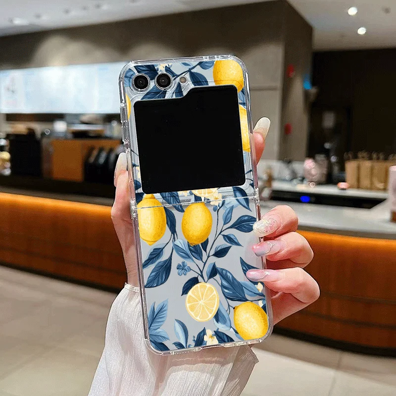 Yellow Lemon Shockproof Folding Phone Case - Hard Protective Cover