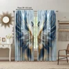 2pc,  Party Window Curtains Abstract Blue Feather Polyester,Without Electricity Birthday Party Perfect for Office decoration 3