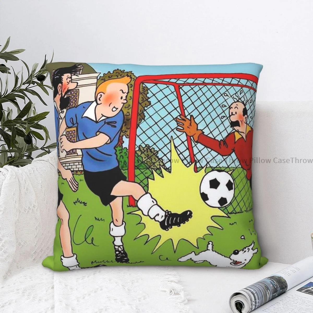 

Play Soccer Hug Pillowcase Adventures of TinT Backpack Cojines Garden DIY Printed Chair Coussin Covers Decorative