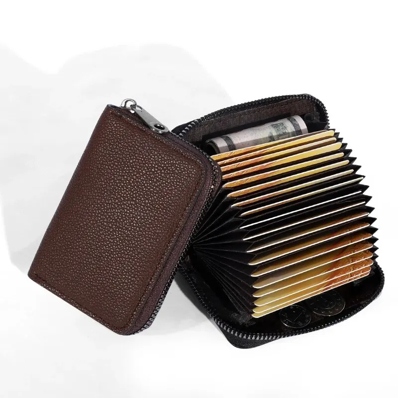 20 Detents Cards Holders PU Business Bank Credit Bus ID Card Holder Cover Coin Pouch Anti Demagnetization Wallets Bag Organizer Best Sellers In Luggage, Bags