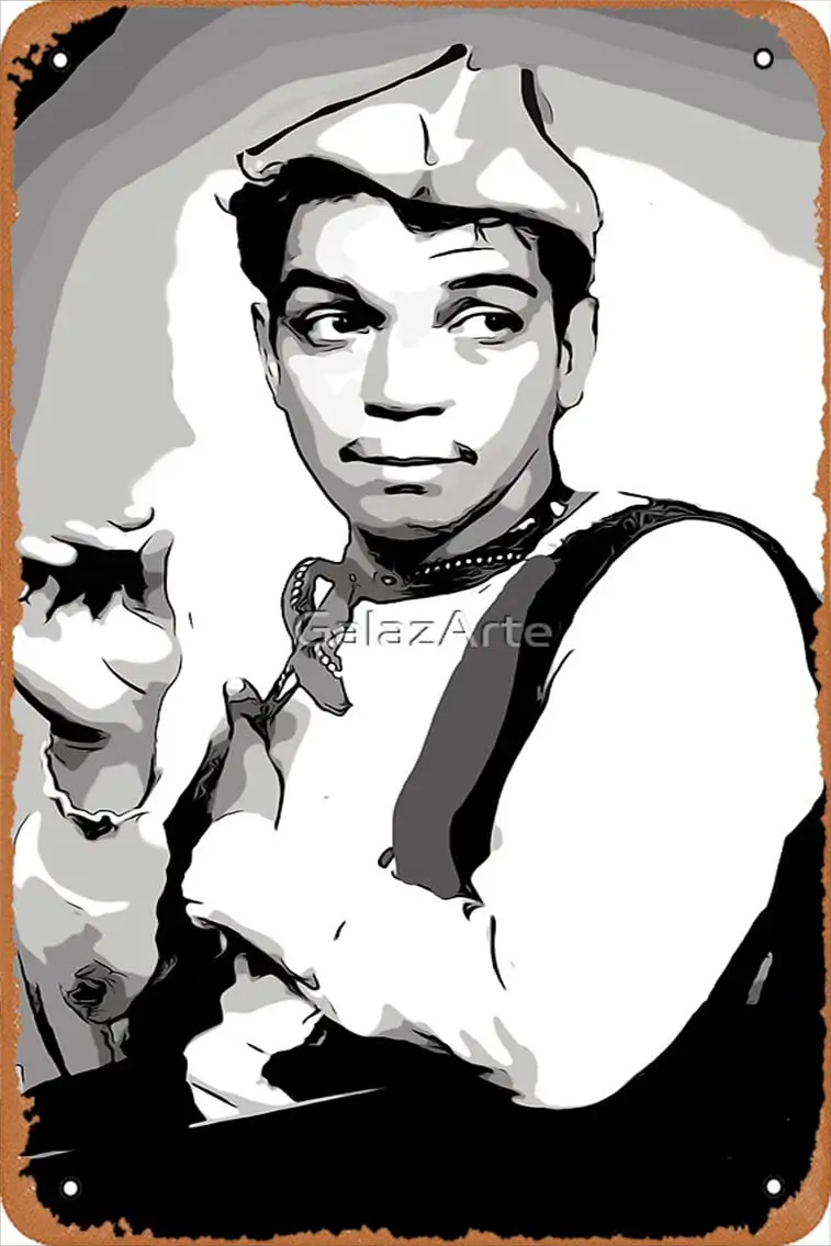 

Cantinflas Художественная печать Винтаж 8 дюймов x 12 дюймов металлический жестяной знак Забавный Человек Пещера Декор