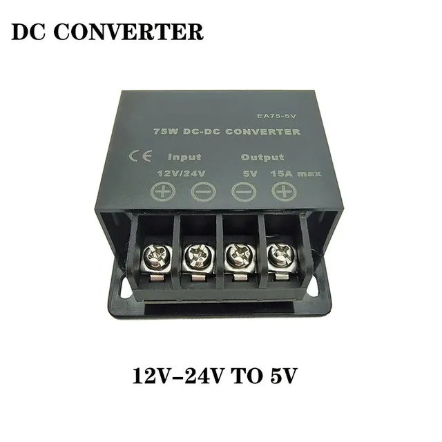 12V 24V to 5V  5A 10A 15A DC DC Converter Step Down Voltage Regulator Buck Converter Car Power Supply Transformer Module