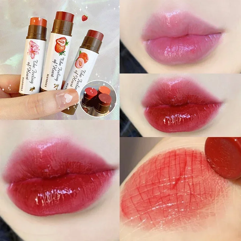 Fruity Lip Balm 1/3pcs Set Moisturizing Lip Gloss Natural Lasting Nourishing Change Color Lipstick Makeup Cosmetic Lip Skin Care