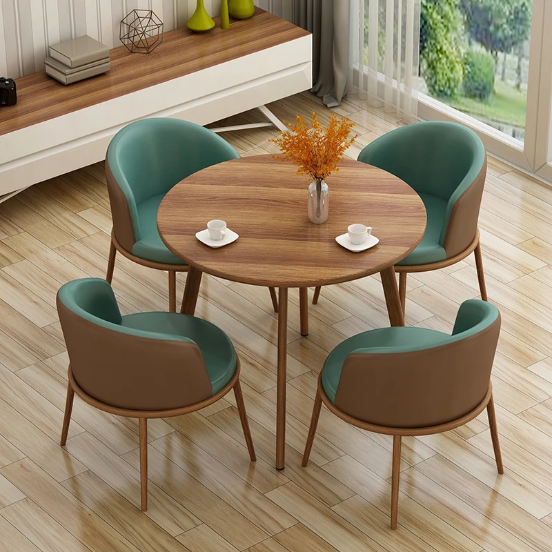 

Modern Nordic Dining Table Round Conference Coffee Restaurant Dining Table Lounge Writing Office Garden Muebles Home Furniture