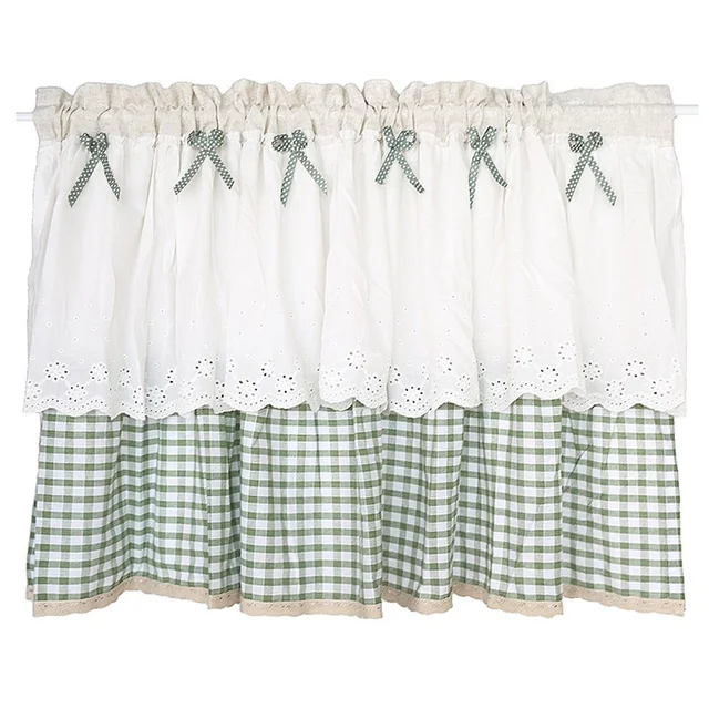 Tende in lino scozzese Clochef per cucina, tende corte con tasca e tasca, trattamento per finestre piccole, soggiorno, 1pz 6