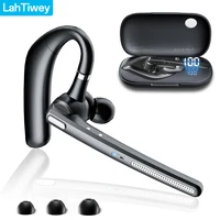 Bluetooth Headset V5.3 for Office Driving, Wireless Earpiece with 500mAh Charging Case Hand-Free Headphones Noise Canceling Mic