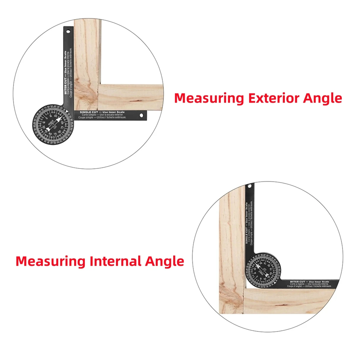 High-precision Plastic Protractor 360 Degree Horizontal Angle Gauge DIY Woodworking Angle Cutting Positioner Measuring Tool 1Pc