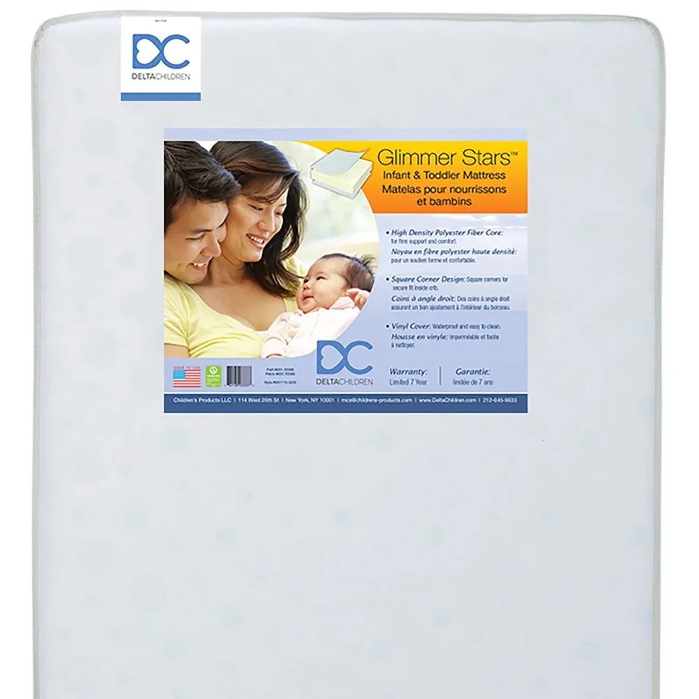 

Glimmer Stars 5.5" Dual Sided Crib & Toddler Mattress, GREENGUARD Gold Certified, 7 Year Warranty