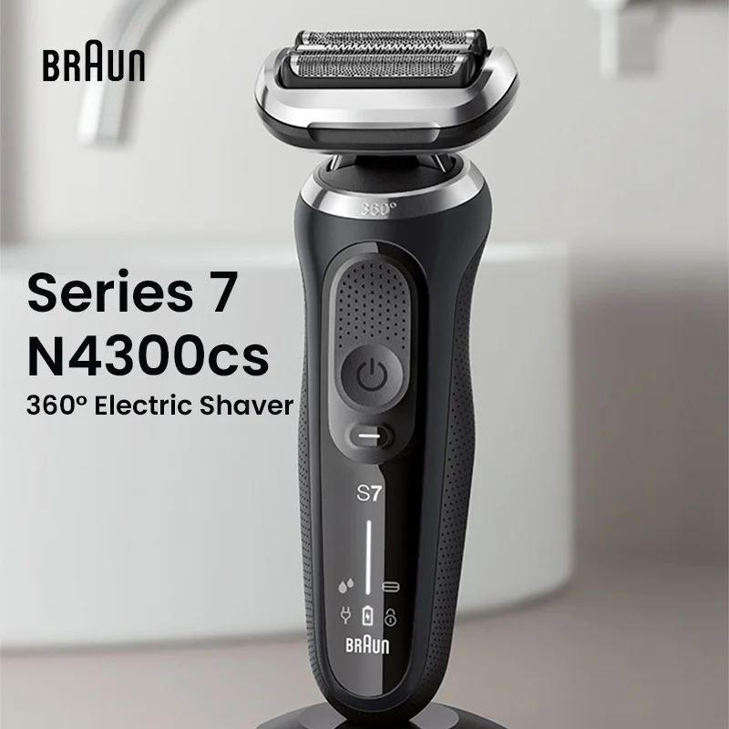 

Braun N4300cs Electric Shaver Series 7 Reciprocating Razor Dry Wet Use Waterproof for Men Beard Safety Shaving with LED Display