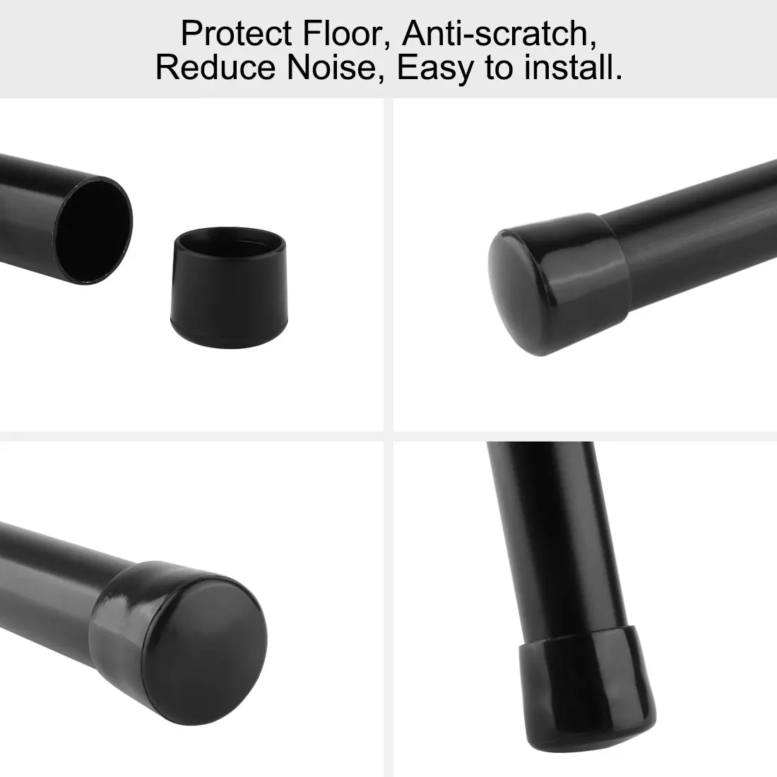 32pcs Round PVC Leg Caps Tips Cup Feet Covers 16mm Inner Dia Anti-moisture Non-slip Floor Protector for Furniture Chair Desk