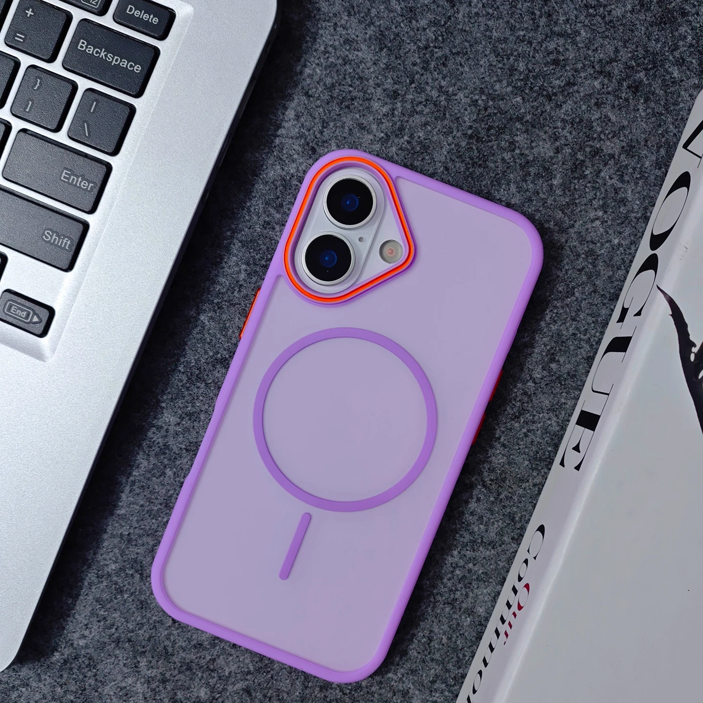 Luxury Matte Translucent Shockproof Magnetic Phone Case with Magsafe Wireless Charging Support